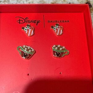 Disney BaubleBar Festive Mug Earrings - Red, Green, Gold